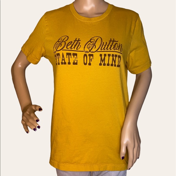 BETH DUTTON STATE OF MIND Yellowstone TV Show Tee T-Shirt Size Medium VGC - Picture 1 of 4